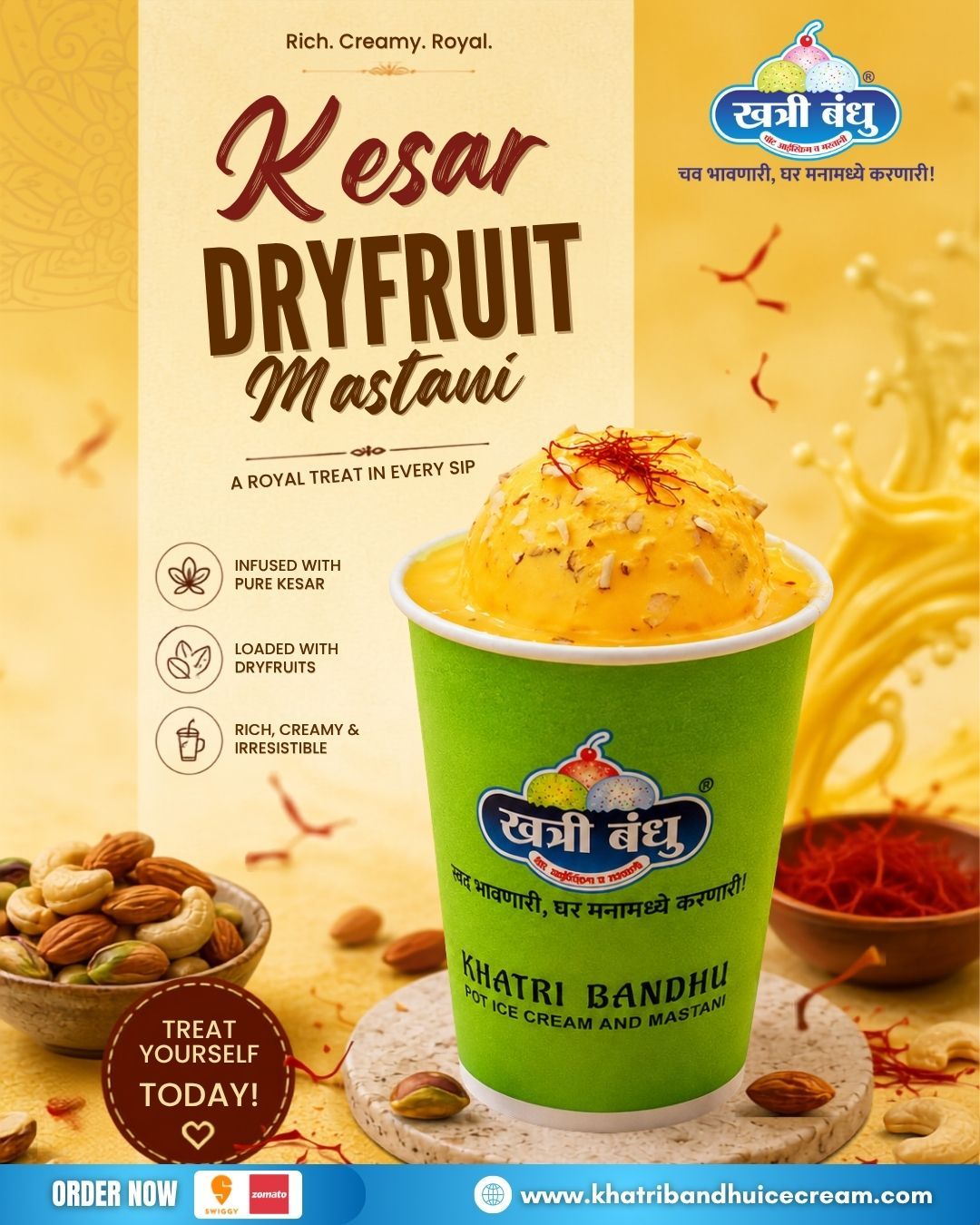 kesar mastani Khatri Bandhu, saffron mastani Pune, dryfruit mastani, royal mastani Pune